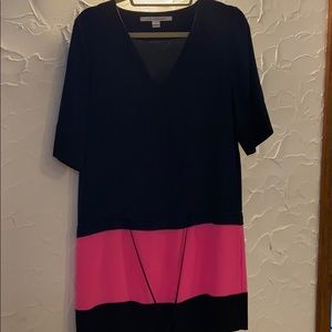 Navy and pink dress